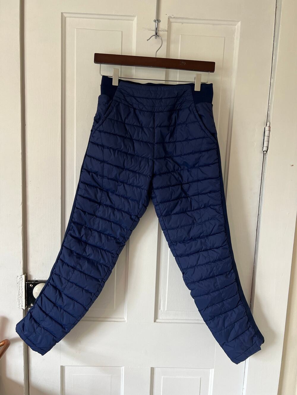 Big kid XL puffy puffer pants purple winter snow straight leg warm layer ski